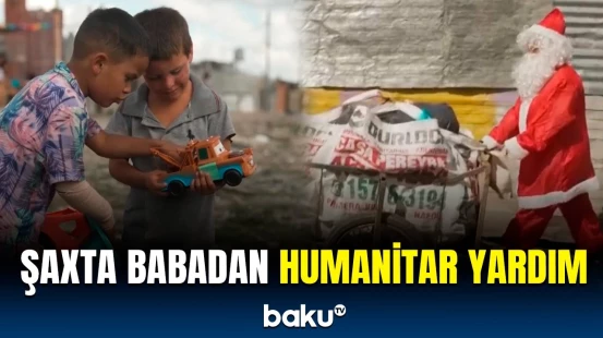 Argentinada Şaxta baba uşaqları sevindirdi