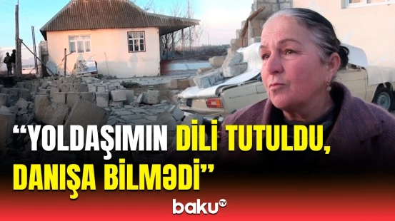 Ağdaşda evin hasarı uçdu | Güclü küləyin dəhşətli fəsadları