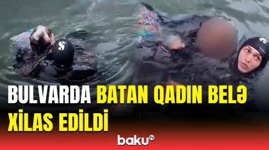 Bakı bulvarında batma təhlükəsi olan şəxs xilas edildi | FHN hadisə yerində