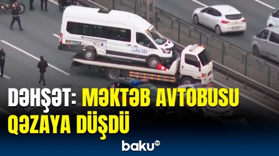 Türkiyədə məktəb şagirdlərini daşıyan avtobus qəzaya düşdü | Hadisə yerindən görüntülər