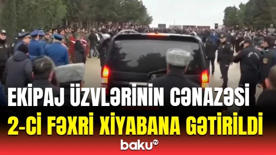 Xalq qəhrəmanlarını dəfn etmək üçün 2-ci Fəxri xiyabana axın edir