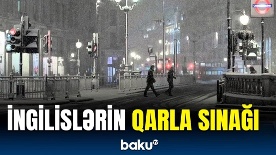 Qarlı-sazaqlı London şəhərinin qış görüntüsü