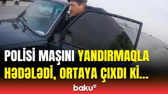 Sərxoş vəziyyətdə maşın sürən kişi görün nələr etdi