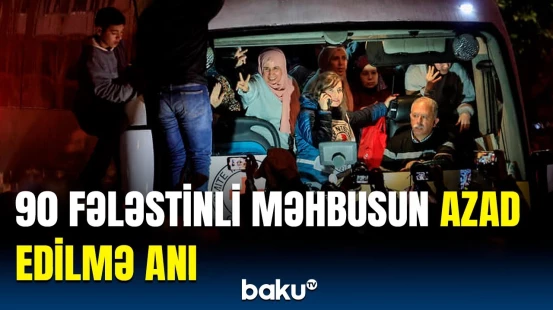 3 israilliyə qarşılıq 90 fələstinli məhbus azad edildi | Qəzza sevinc içində