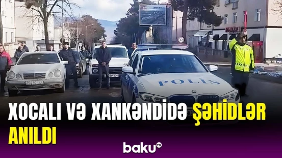 Xocalı və Xankəndidə sükut anı | 20 Yanvar şəhidlərinin xatirəsi yad edildi