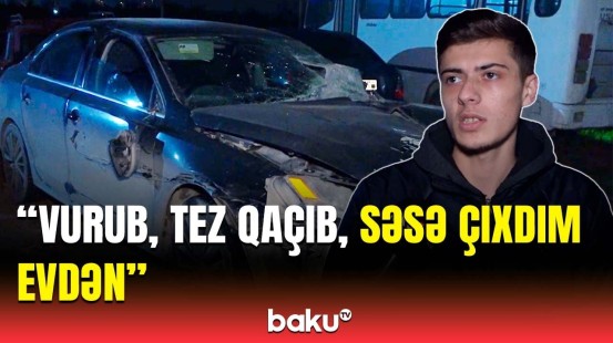 Bakıda sürücü 3 maşını vurub qaçdı | Baku TV hadisə yerində