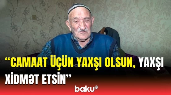 Yevlaxın Nərimanabad kəndinin 100 yaşlı seçicisi səs verdi | Allah köməkləri olsun