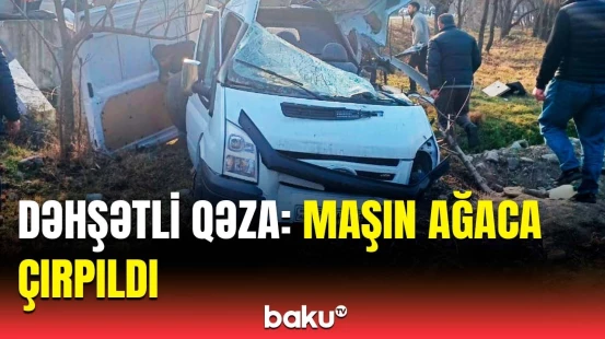 Qaxda ağır avtomobil qəzası baş verdi | Xəsarətalan var