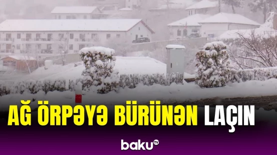 Laçına güclü qar yağdı | Gözoxşayan qış mənzərəsi