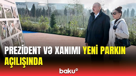 Prezident və Birinci xanım “Gənclik” metrosunun yaxınlığında yeni parkın açılışında iştirak ediblər