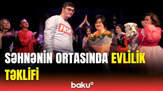 "Parkda" tamaşasının oynanıldığı "Oyun" inklüziv teatrında maraqlı anlar