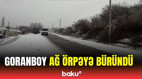 Goranboyun dağ kəndlərində əsrarəngiz qar mənzərəsi