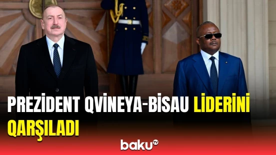 Qvineya-Bisau Prezidenti Azərbaycanda | Qarşılanma mərasimindən görüntülər