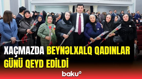 Şəhid anası 8 Martla bağlı keçirilən tədbirdə çıxış etdi | Bir qrup qadın təltif olundu