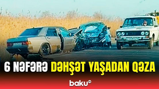 Beyləqandakı ağır yol qəzasından görüntülər | Yaralananların vəziyyəti isə...
