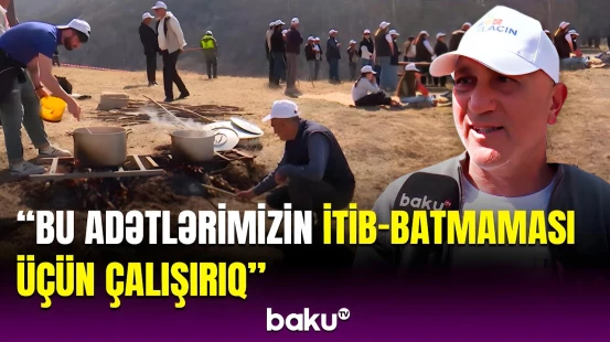 Laçının simvollarından sayılan Sarıbaba dağının ətəyində Novruz şənliyi