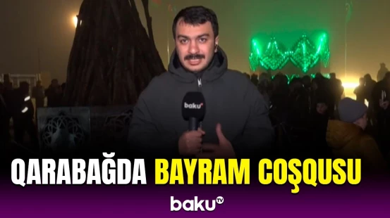 Xankəndidə bayram tonqalı qalandı | Baku TV Zəfər meydanında