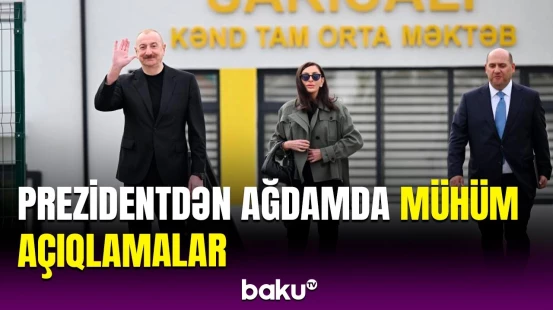 İlham Əliyevə Ağdamda sürətlə davam edən yenidənqurma işləri ilə bağlı məlumat verildi