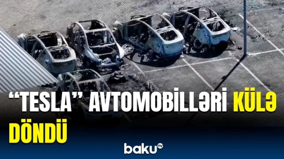 100 minlərlə avro dəyərində ziyan | Almaniyada "Tesla" avtomobilləri yandı