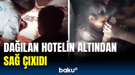 Myanmadakı dağıntılar altında qalan yeniyetməni belə xilas etdilər