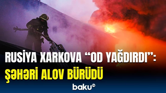 Rusiyanın dronlarla hücumu Xarkov sakinlərinə dəhşət yaşatdı | Anbaan görüntülər