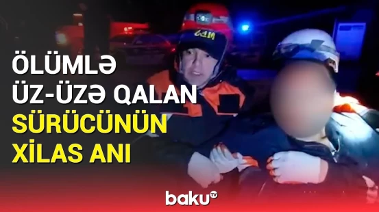 Ağır qəzaya düşən sürücünün xilas edilmə görüntüləri | FHN hadisə yerində