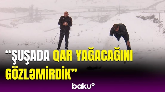 Qarın yağması işimizə mane olmur | Apreldə yağan qar sakinlərin sevincinə səbəb oldu