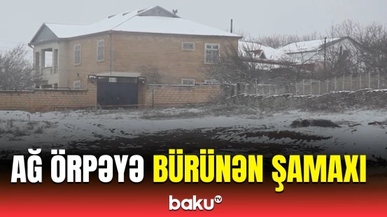 Aprel ayında Şamaxıya yağan qarın möhtəşəm görüntüsü