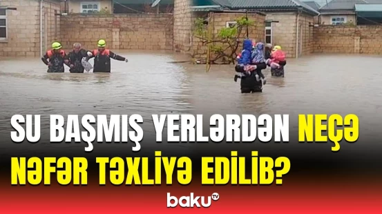 FHN əməkdaşları su basan ərazilərdə təxirəsalınmaz tədbirlər görür
