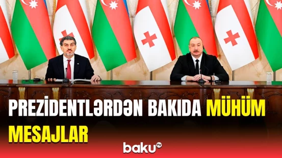 Azərbaycan və Gürcüstan prezidentlərinin mətbuata bəyanatlarla çıxışı
