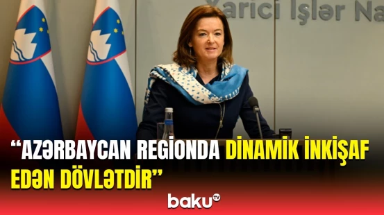 Tanya Fayon Azərbaycan və Sloveniya əməkdaşlığından danışdı | Orta Dəhliz olduqca əhəmiyyətlidir