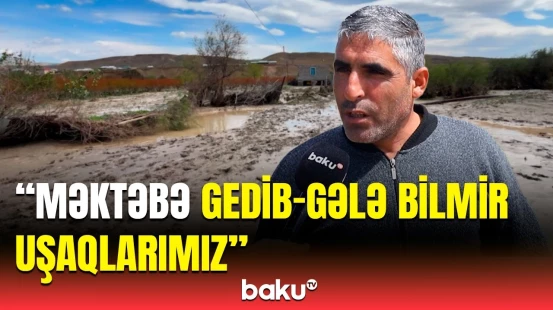 Qobustanda çayın daşması vətəndaşlara ciddi ziyan vurdu | Körpü qəzalı vəziyyətə düşdü