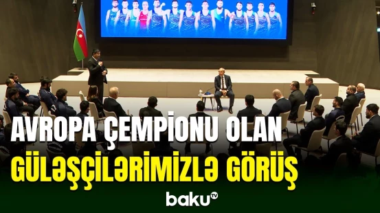 Güləş Federasiyasının prezidenti Mikayıl Cabbarov idmançıları təbrik edib