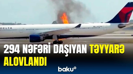 Təyyarəyə minənlər dəhşət yaşadı | Qorxulu hadisədən anbaan görüntülər