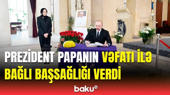 Prezident və birinci xanım Bakıdakı Müqəddəs Məryəm Ana katolik kilsəsində
