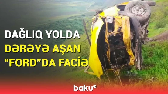 Lerikdə qorxulu anlar | Avtomobil 90 metr dərinlikdə dərəyə aşdı