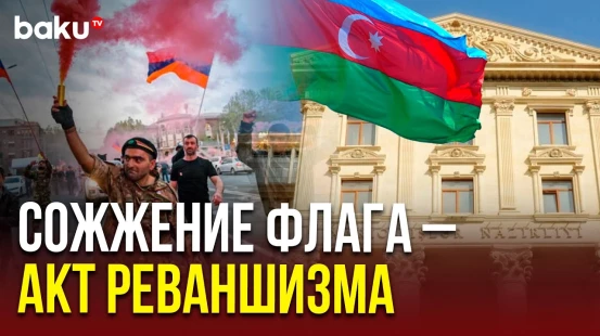 МИД Азербайджана осудил сожжение флага в Ереване и Париже, назвав это реваншизмом