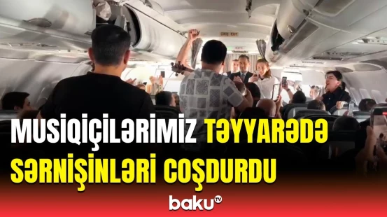 Qırğızıstandan qayıdan Azərbaycan musiqi heyətinin səmimi görüntüləri