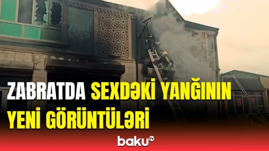 Zabratda avtomobil təmir sexi yanaraq külə döndü | FHN hadisə yerində