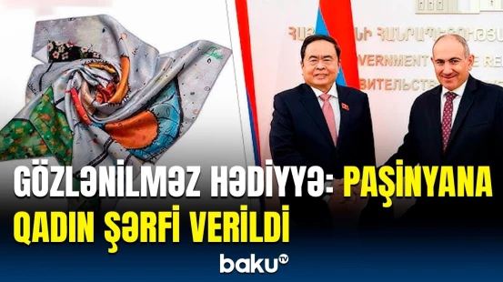 Ermənistanda gündəmə çevrilən hadisə | Paşinyana qadın şərfini kim verdi?