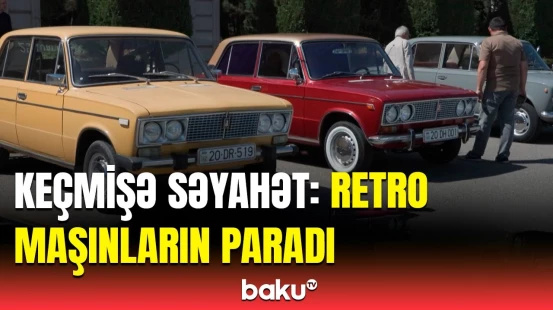 Bu retro maşınlar hər kəsi keçmişə apardı | Gəncədə hamını özünə cəlb edən maraqlı parad