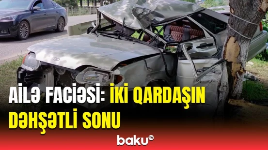 Ailənin iki oğlu avtomobil qəzasının qurbanı oldu | Şabrandan dəhşətli görüntülər