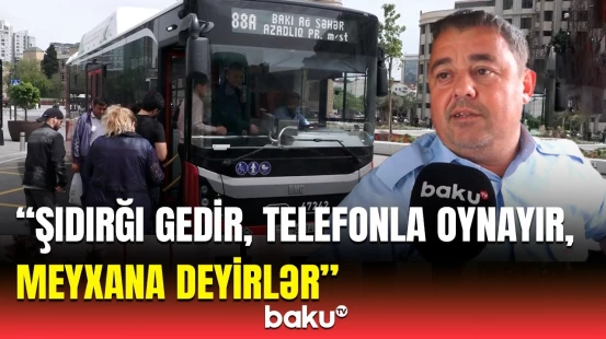 Avtobusda çox şey edirlər... | Sürücü və sərnişin arasında əlbəyaxa dava