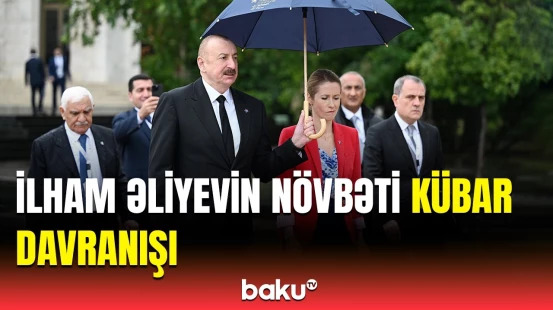 Azərbaycan Prezidenti kübar davranışı ilə diqqət çəkib | Albaniyadan görüntülər