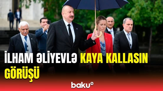 Albaniyadakı İlham Əliyev və Kaya Kallasın görüşündən görüntülər