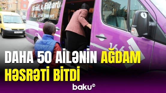 Ağdamın Kəngərli kəndinə növbəti köç karvanı yola salındı