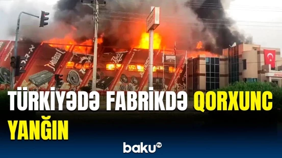 Mersində fabriki alov bürüdü | Hadisə yerindən dəhşətə gətirən görüntülər