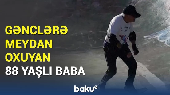 Enerjisi ilə gəncləri geridə qoyan 88 yaşlı baba görün nələr edir