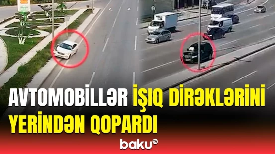 Bakıda avtomobillər küçəni bir-birinə qatdı | Anbaan görüntülər