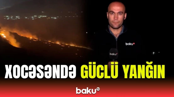 Xocəsəndə otluq sahədə yanğın | Baku TV hadisə yerində